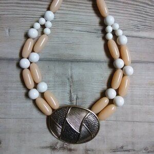 Vintage Trifari medallion and beads necklace